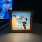 Itachi/Sasuke Cadre lumineux en bois massif, petite veilleuse décorative