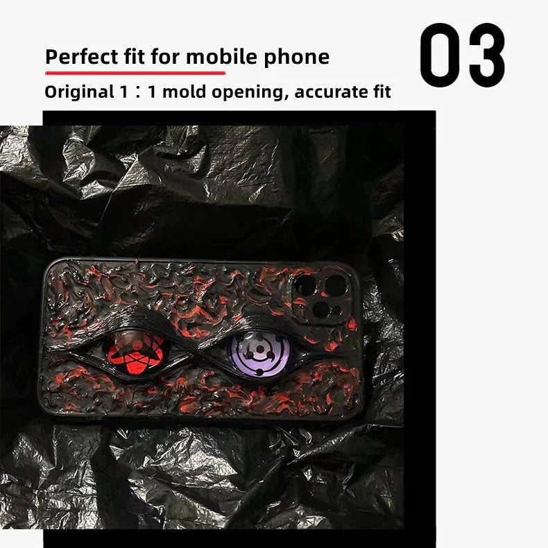 Coque de téléphone Sasuke Sharingan purement faite à la main, coque de téléphone en silicone anti-choc tendance Apple