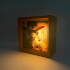 Tableau décoratif lumineux en bois massif Luffy/Ace, petite veilleuse, cadre photo, tableau décoratif.