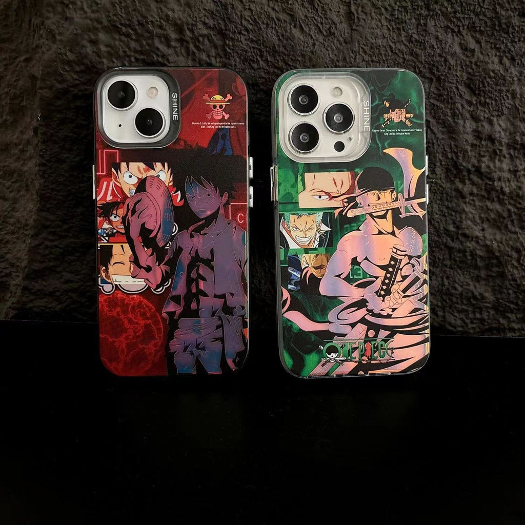 Coque de téléphone Luffy/Zoro en silicone antichoc pour iPhone