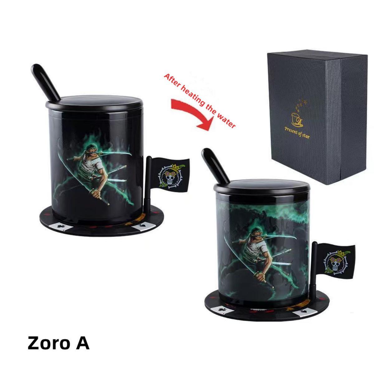 Tasse en céramique Luffy/Zoro thermoréactive changeant de couleur