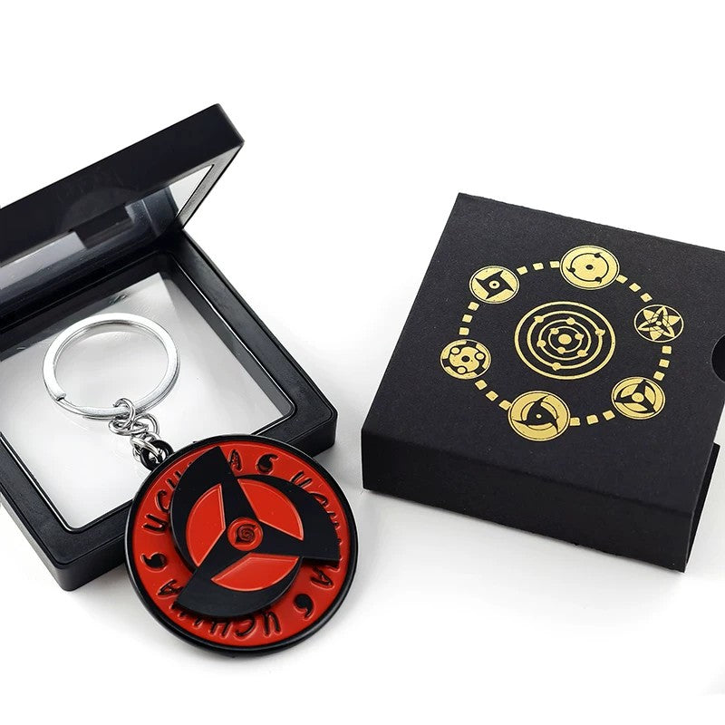 Porte-clés rotatif Sharingan Naruto - Jouet Fidget Spinner Uchiha Anime