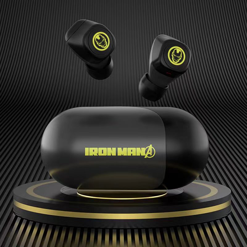 Marvel Iron Man Captain America TWS Earbuds, Avengers Bluetooth 5.3 Wireless Gaming Headphones