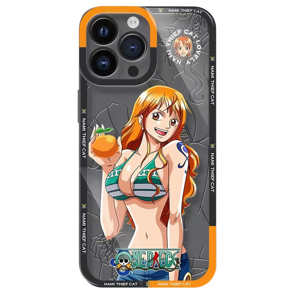 Coque de téléphone en silicone Luffy/Zoro/Ace résistante aux chocs pour iPhone