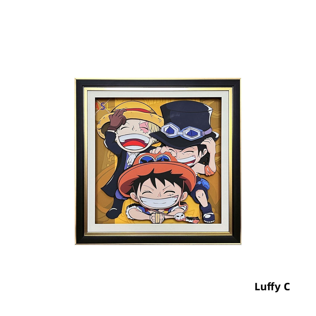 Luffy/Ace/Zoro dessin 3D de bande dessinée artisanale