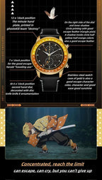 Montre unisexe de sport à quartz analogique Agatsuma Zenitsu pour hommes 100M étanche