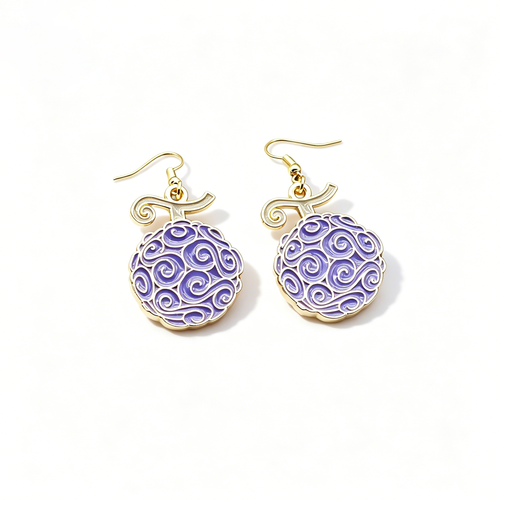 Boucles d'oreilles pendantes en émail One Piece Fruit du Démon Pyro-Fruit de Ace