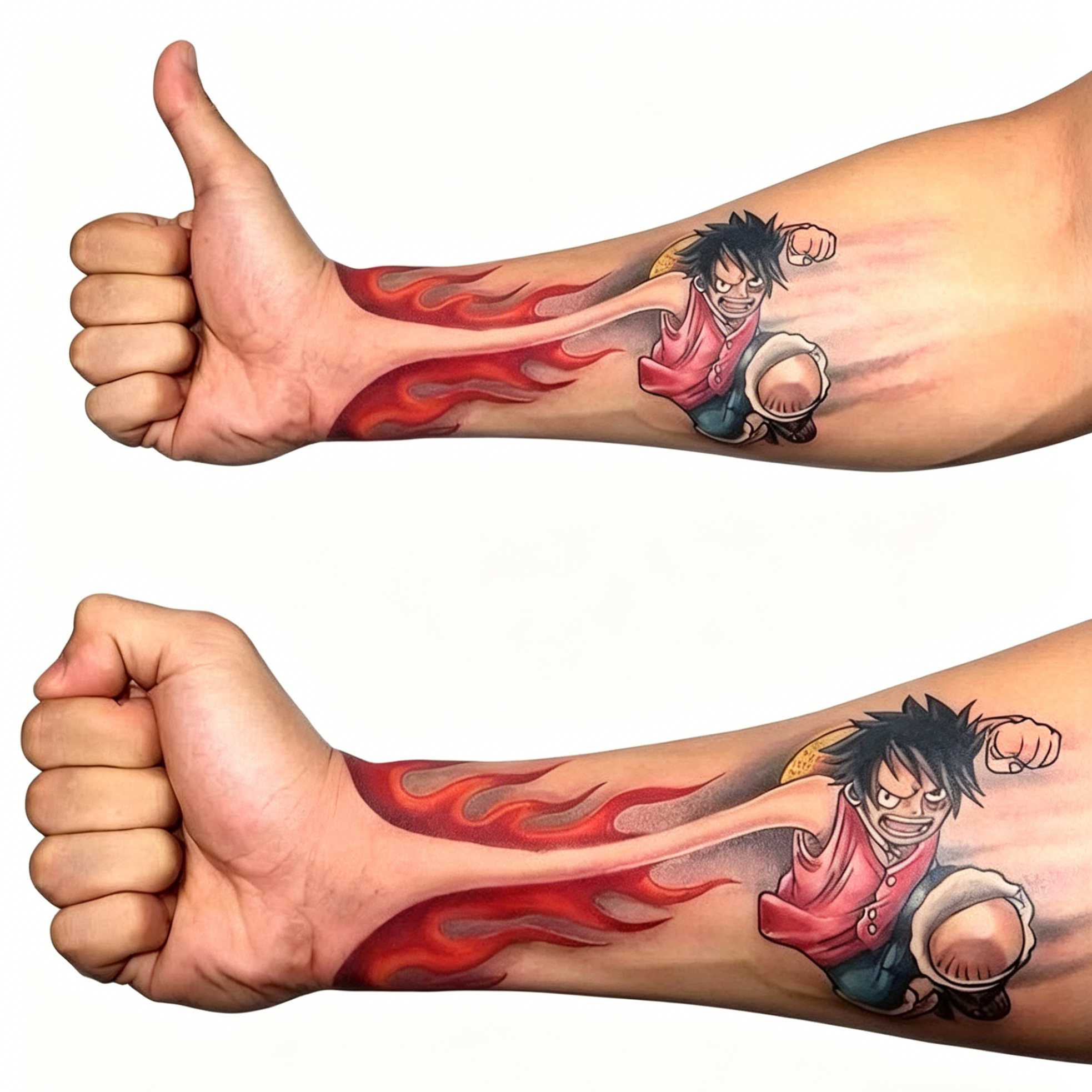 One Piece Luffy Arm Stretch Temporary Tattoo, Anime Cosplay Accessory for Men & Women