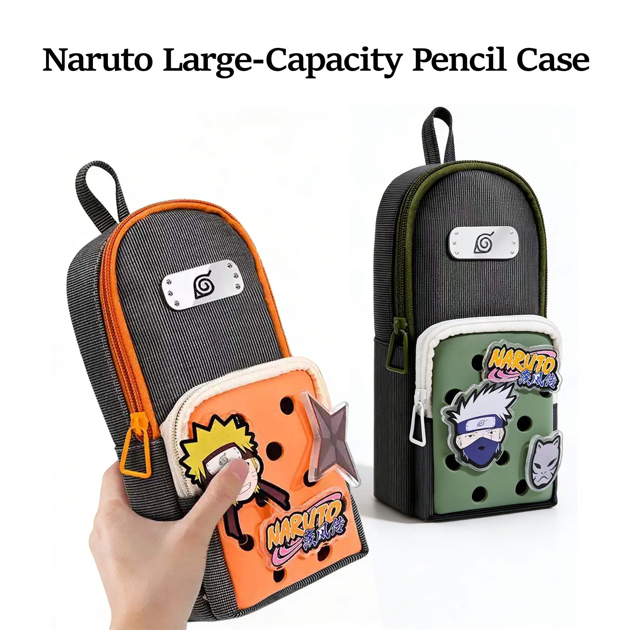 Trousse Naruto Anime avec breloques Crocs DIY - Grande capacité