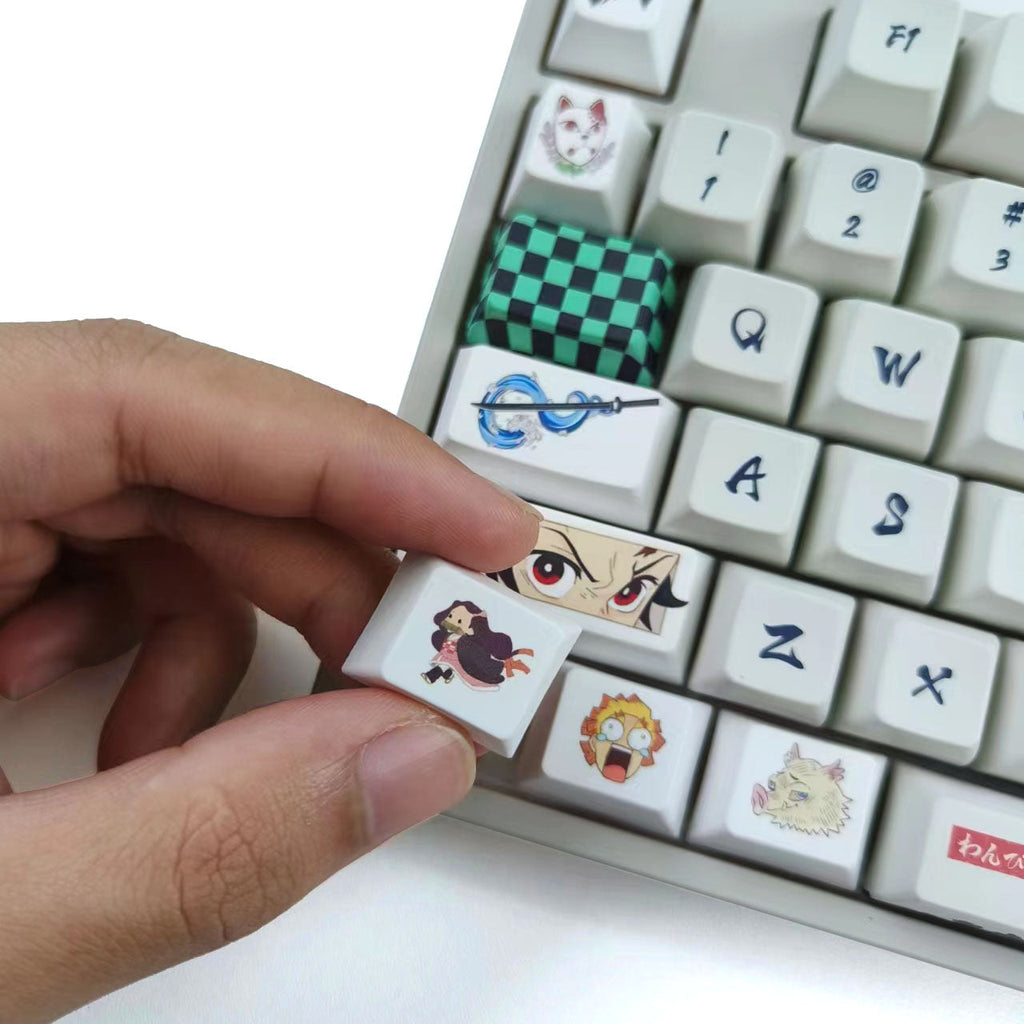Demon Slayer Custom Keycaps Set - Anime Artisan Keycaps for Mechanical Keyboard