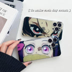 Coque de téléphone Nezuko/Tanjirou en silicone résistant aux chocs