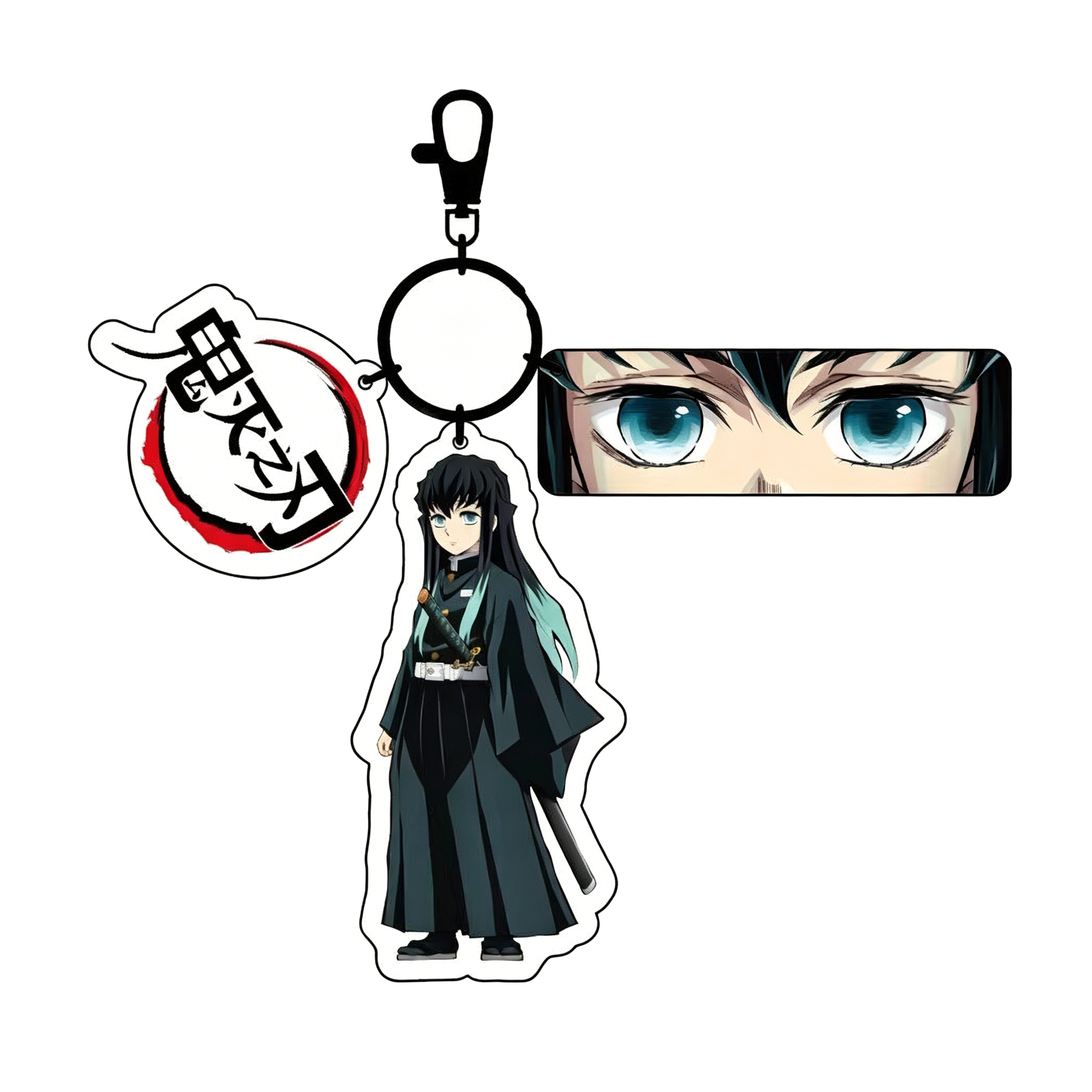 Demon Slayer Reflective Eye Acrylic Keychain Set, 3PCS Anime Bag Charm Accessories