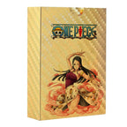 Coffret de Cartes à Collectionner One Piece Monkey D Luffy Roronoa Zoro Feuille d'Or, Cartes de Jeu TCG Plaqué Or Imperméable Personnage Anime