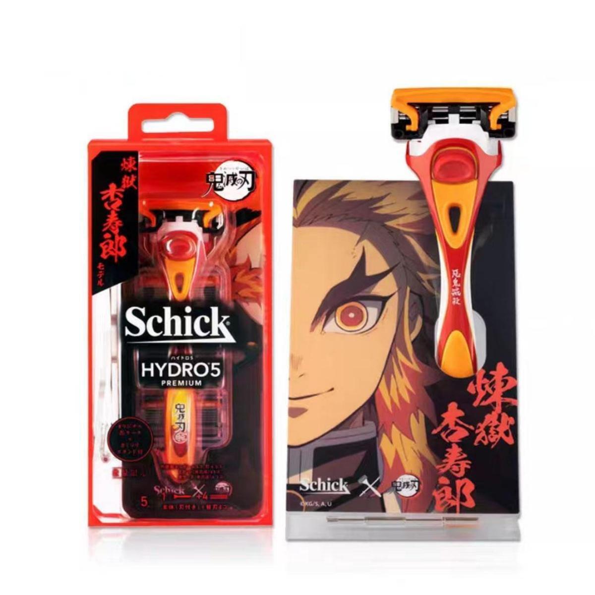 Demon Slayer Tanjiro Zenitsu Schick Hydro 5 Premium Razor, Anime 5‑Layer Manual Shaving Razor for Men
