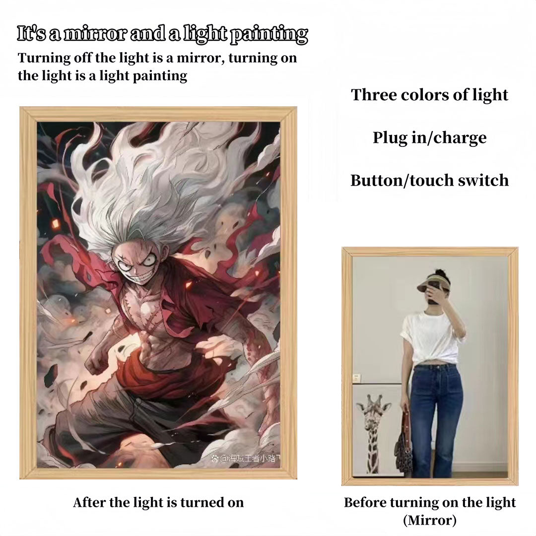 Luffy/Zoro/Sanji peuvent servir de miroirs, de peintures décoratives ou de tableaux lumineux.