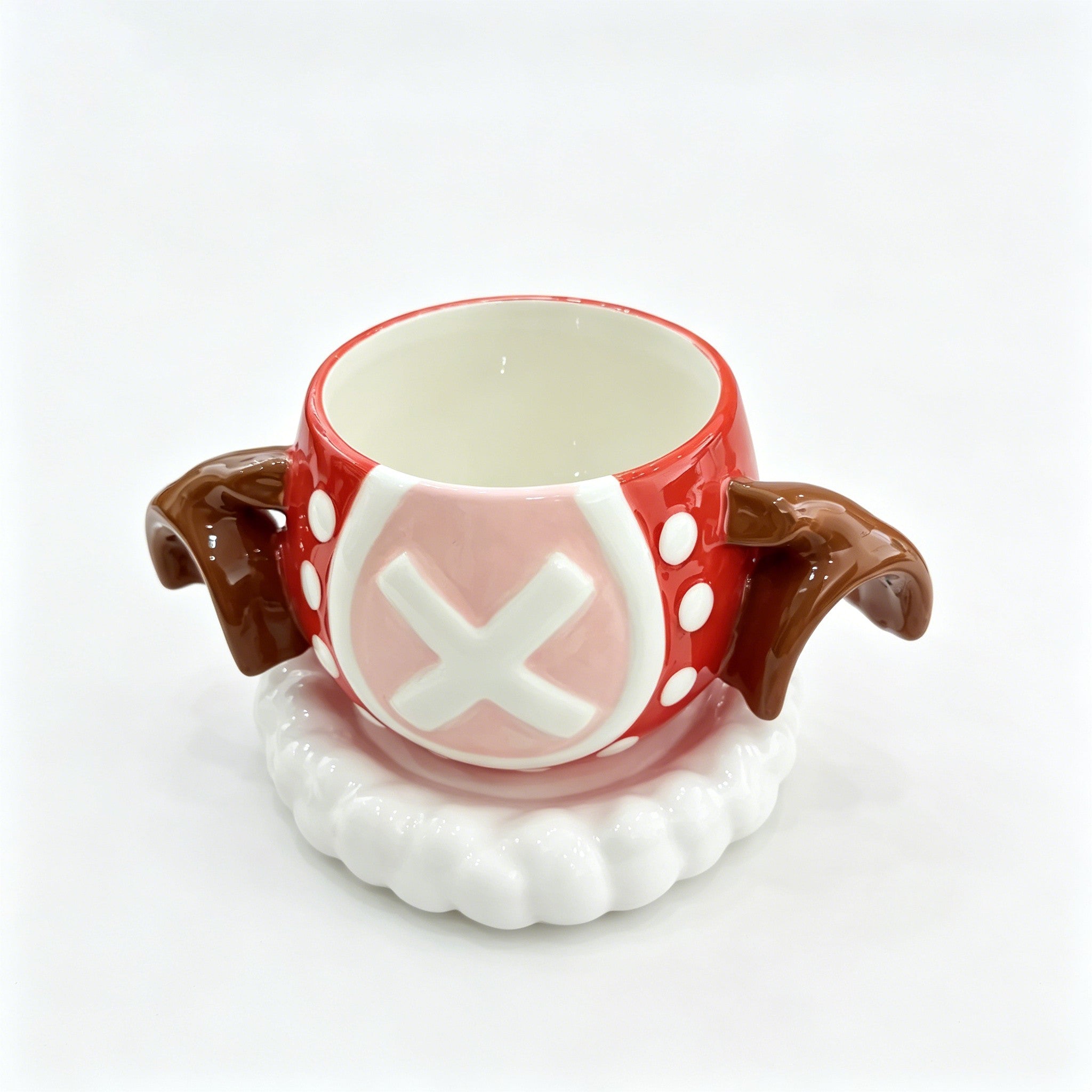 One Piece Tony Tony Chopper Christmas Reindeer 3D Ceramic Mug, Anime Coffee Cup with Saucer