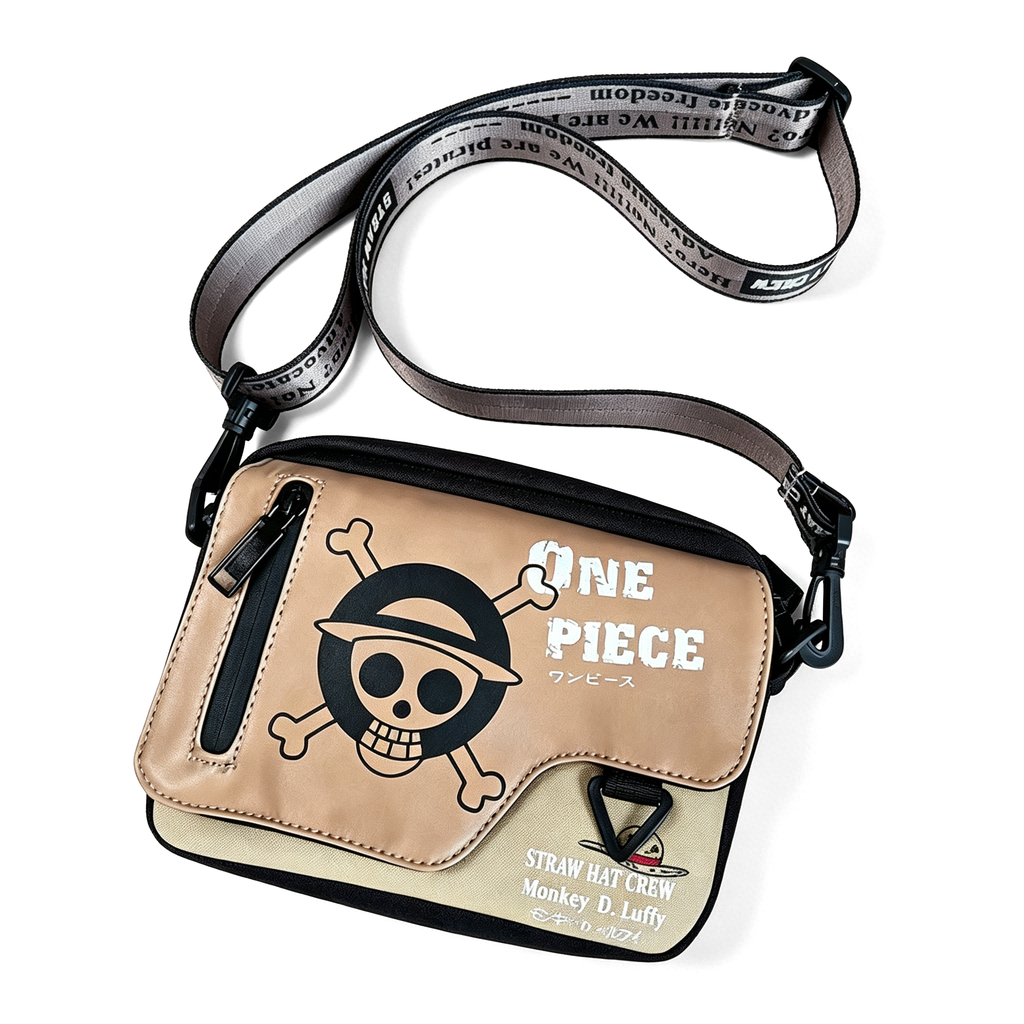 Sac à bandoulière en bandoulière One Piece Monkey D. Luffy Crâne, Sac à bandoulière Anime Chapeau de Paille Pirate