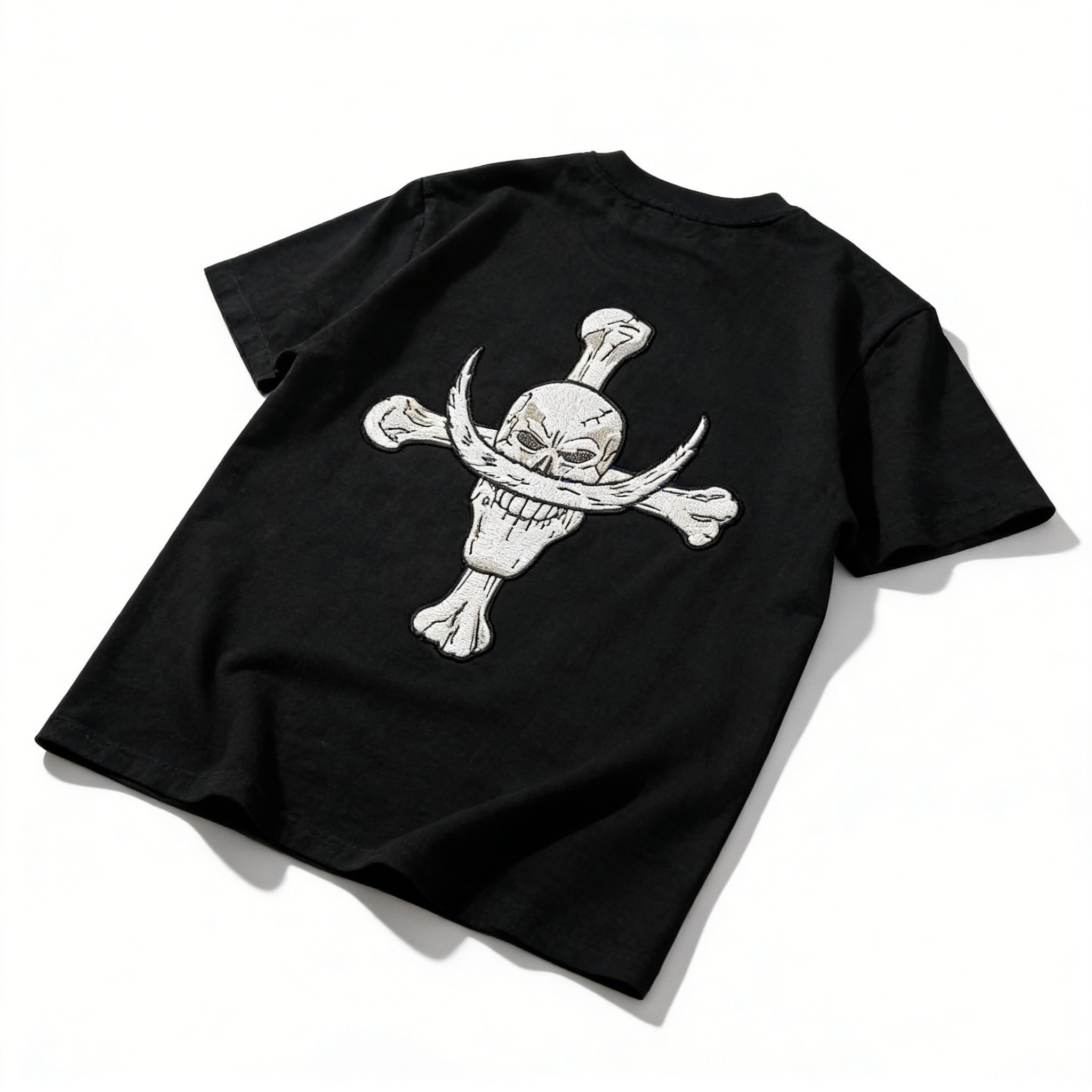 One Piece Whitebeard Edward Newgate Embroidered T-Shirt, Anime Oversized Cotton Tee