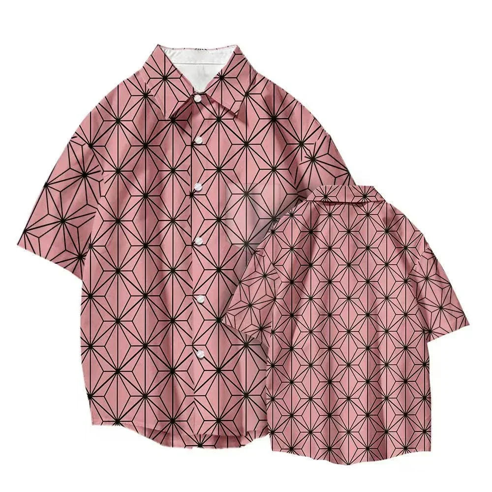 T-shirt Tanjirou/Nezuko, nouveauté été, coupe ample, chemise COS imprimée, tendance jeune décontractée, polyvalente