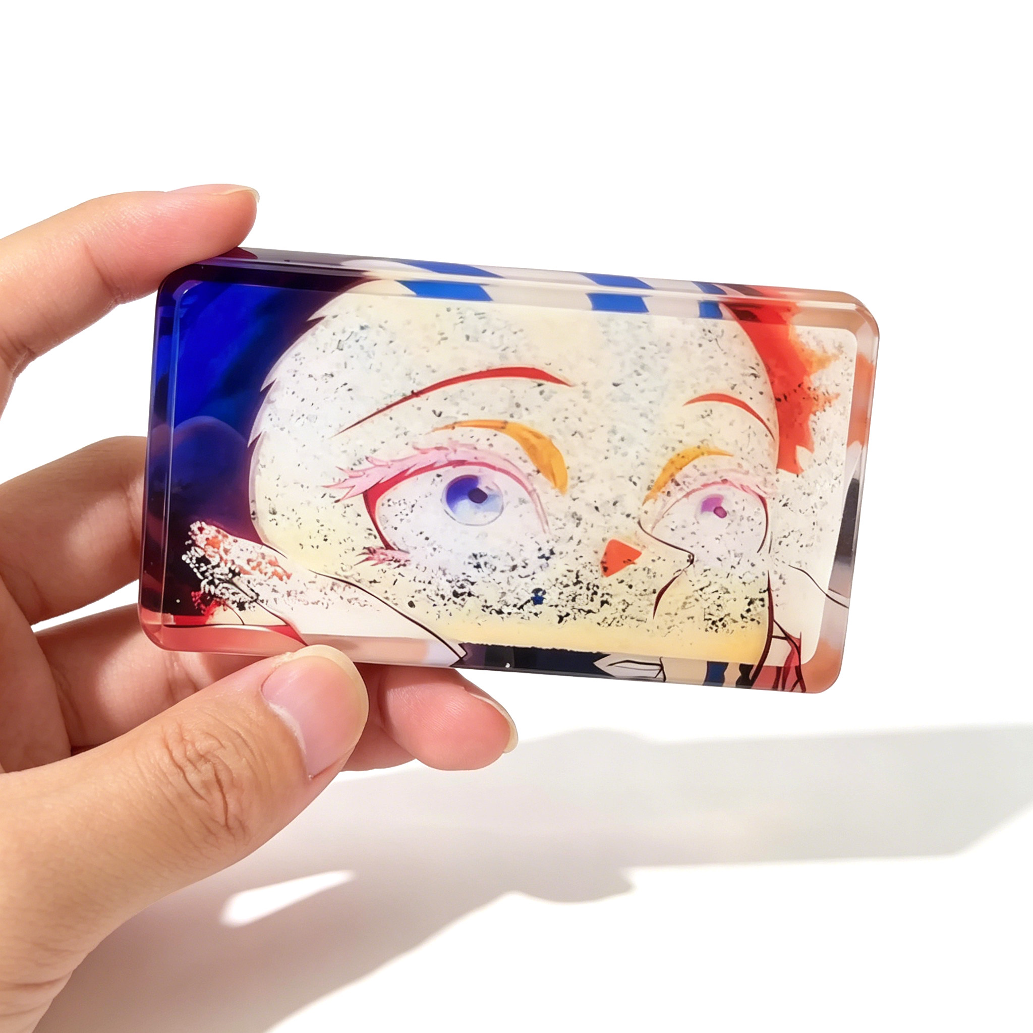 Demon Slayer Akaza Snowflake Changing Acrylic Shaker - Anime 3D Quicksand Collectible Card