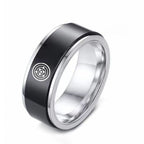 Naruto Sasuke Mangekyo Sharingan Spinner Ring, Rotatable Anime Titanium Steel Ring