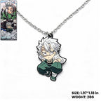 Demon Slayer Kamado Tanjiro Porte-clés Rotatif et Collier, Ensemble de Bijoux Pendentif en Métal Anime