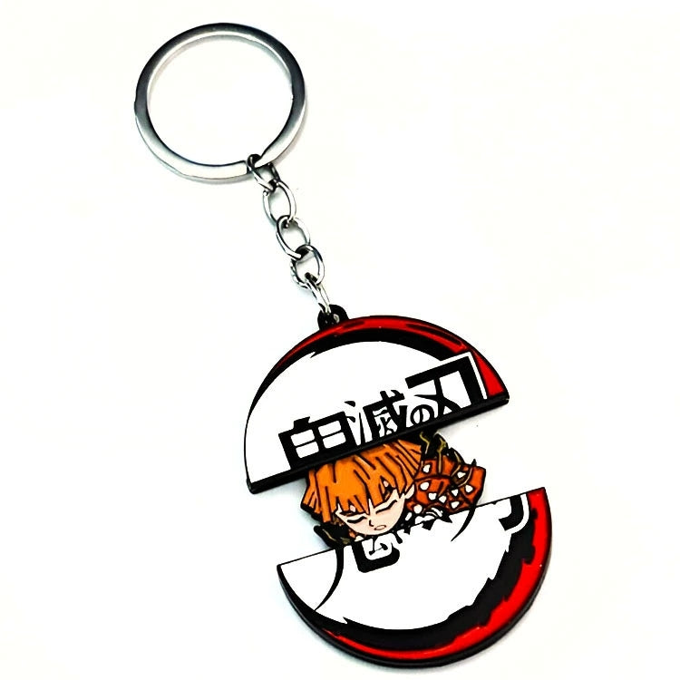 Porte-clés rétractable Demon Slayer Tanjiro Nezuko, porte-clés métallique anime mignon à design fendu