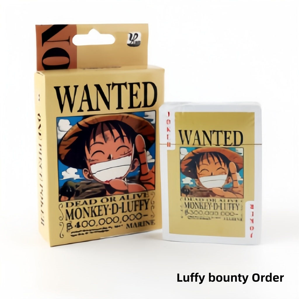 Cartes à jouer Luffy/Zoro/Chopper One Piece mandat d'arrêt