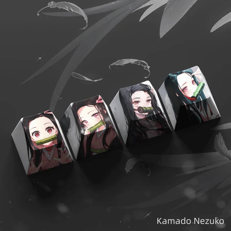 Capuchon de clavier mécanique créatif transparent Nezuko/Tanjirou/Tokitou Muichirou mignon
