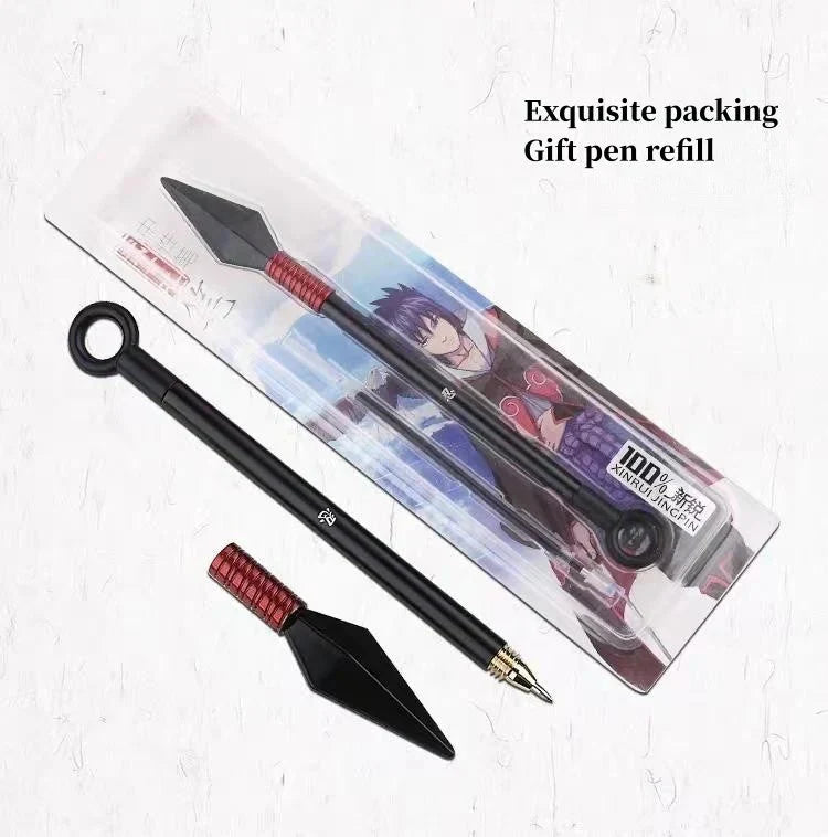 Kakashi/Sasuke Kunai Stylo neutre Kunai en alliage métallique Papeterie Fournitures scolaires