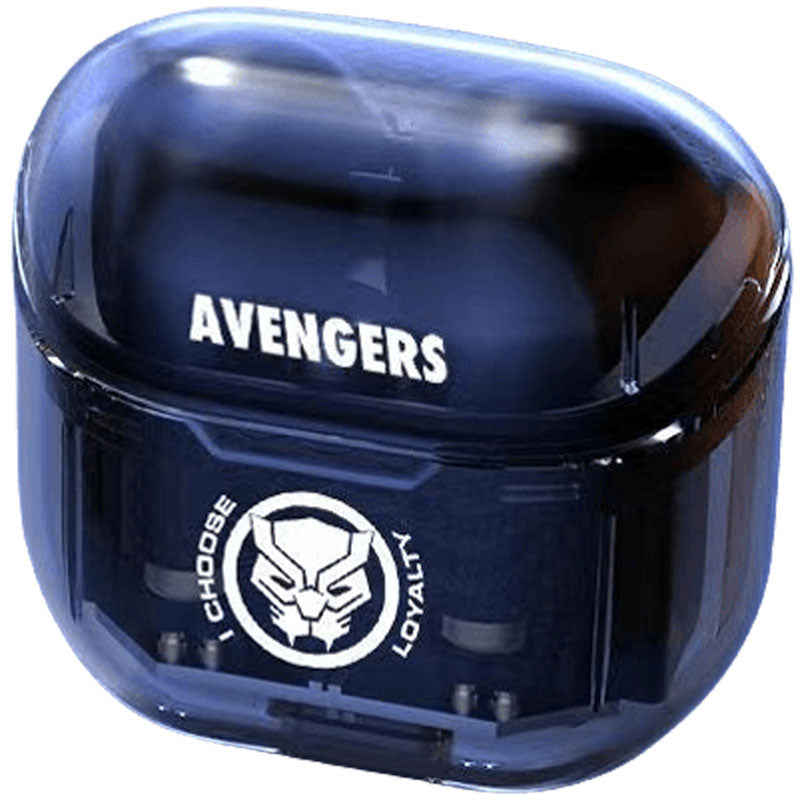 Marvel Iron Man Captain America TWS Wireless Gaming Earbuds, Transparent Case Bluetooth 5.3 Low Latency Headphones
