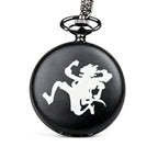 One Piece Monkey D Luffy Whitebeard Pocket Watch, Anime Pirate Skull Quartz Necklace Watch