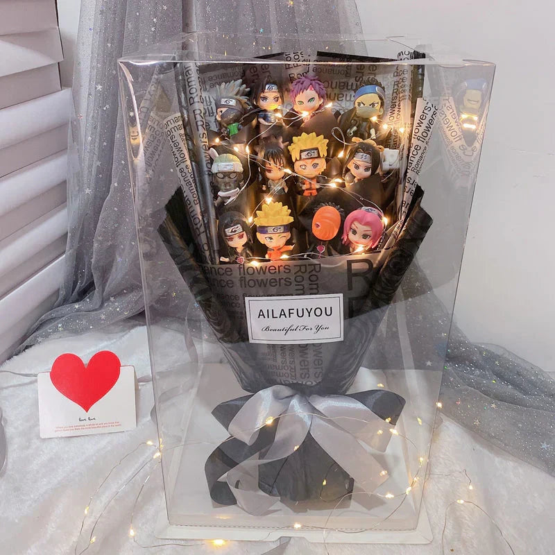 Bouquet de savon artisanal LED Rose Uzumaki/Sasuke pour romantique