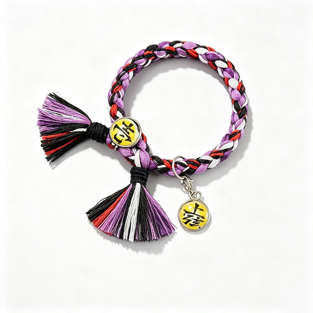 Bracelet tressé réglable Démon supérieur de Demon Slayer, Breloque Anime à pompon