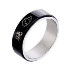 Naruto Sasuke Mangekyo Sharingan Spinner Ring, Rotatable Anime Titanium Steel Ring