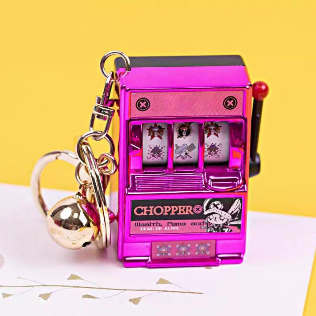 Porte-clés Luffy/Zoro Machine à sous fruitée Pendentif livre pop-up Machine à sous