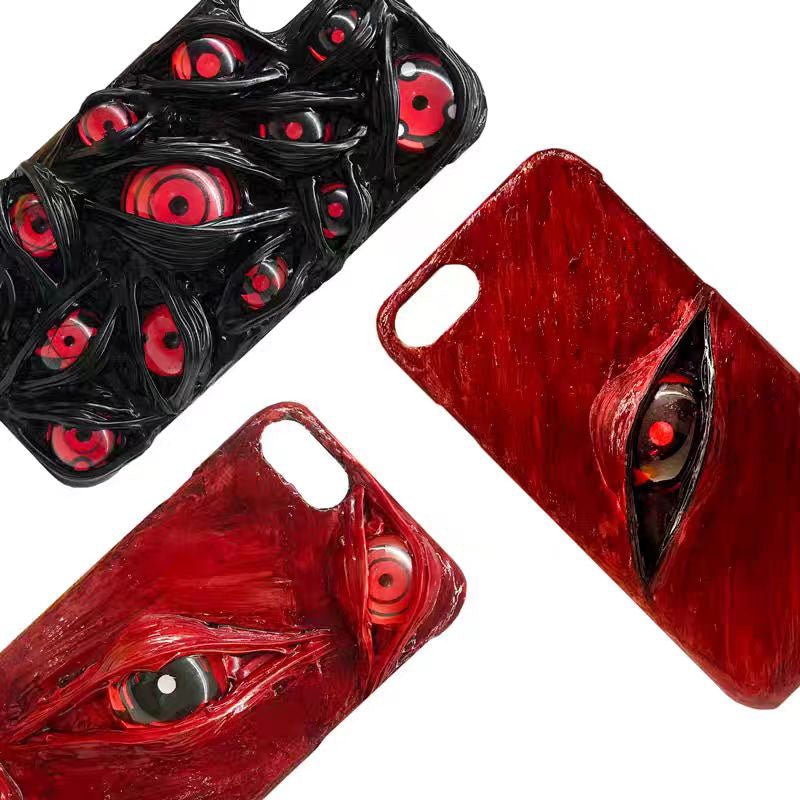 Coque de téléphone faite à la main Sasuke Sharingan - Coque en silicone anti-collision pour iPhone (tendance)