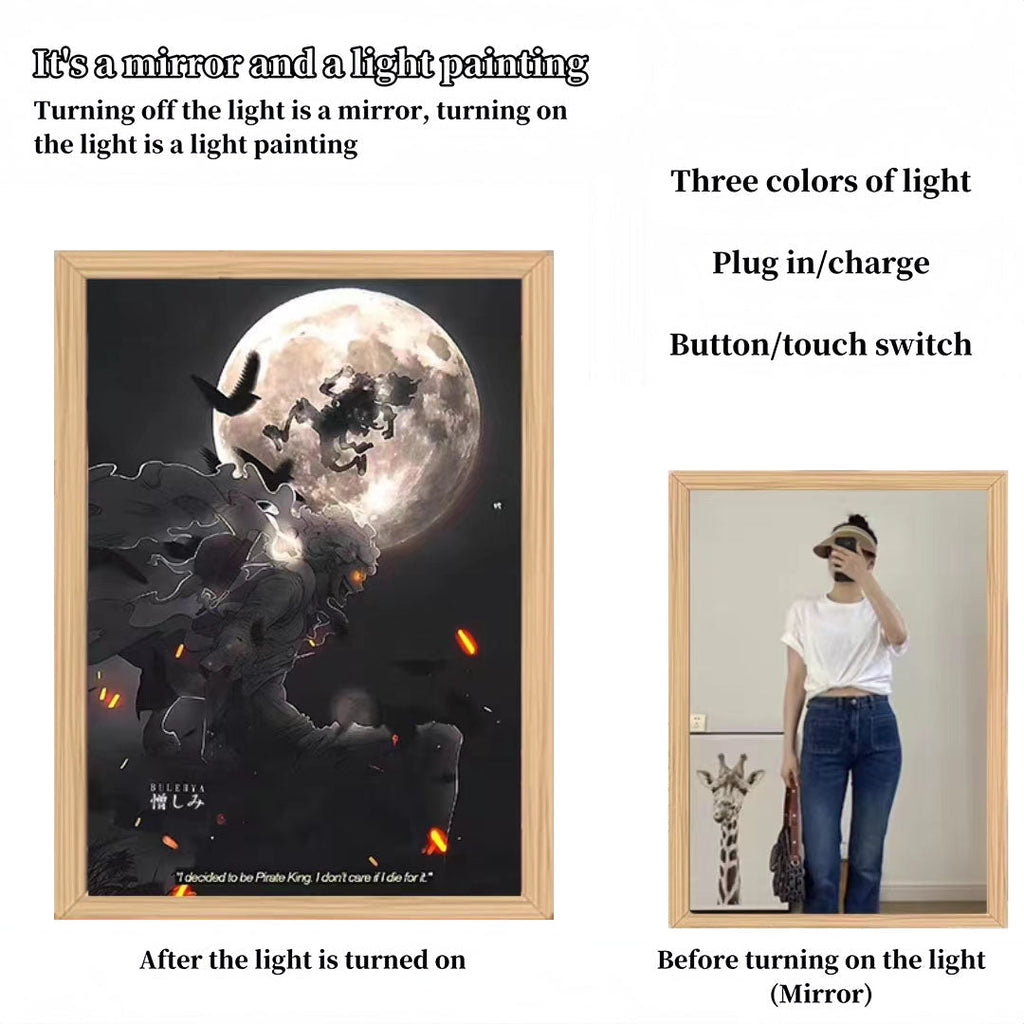 Luffy/Zoro/Sanji peuvent servir de miroirs, de peintures décoratives ou de tableaux lumineux.