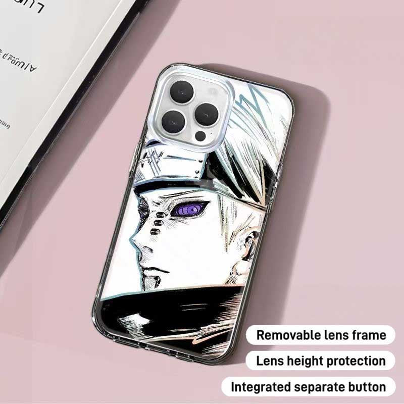 Naruto Pain Yahiko Anime Phone Case, Laser Gradient Shockproof Protective Cover for iPhone