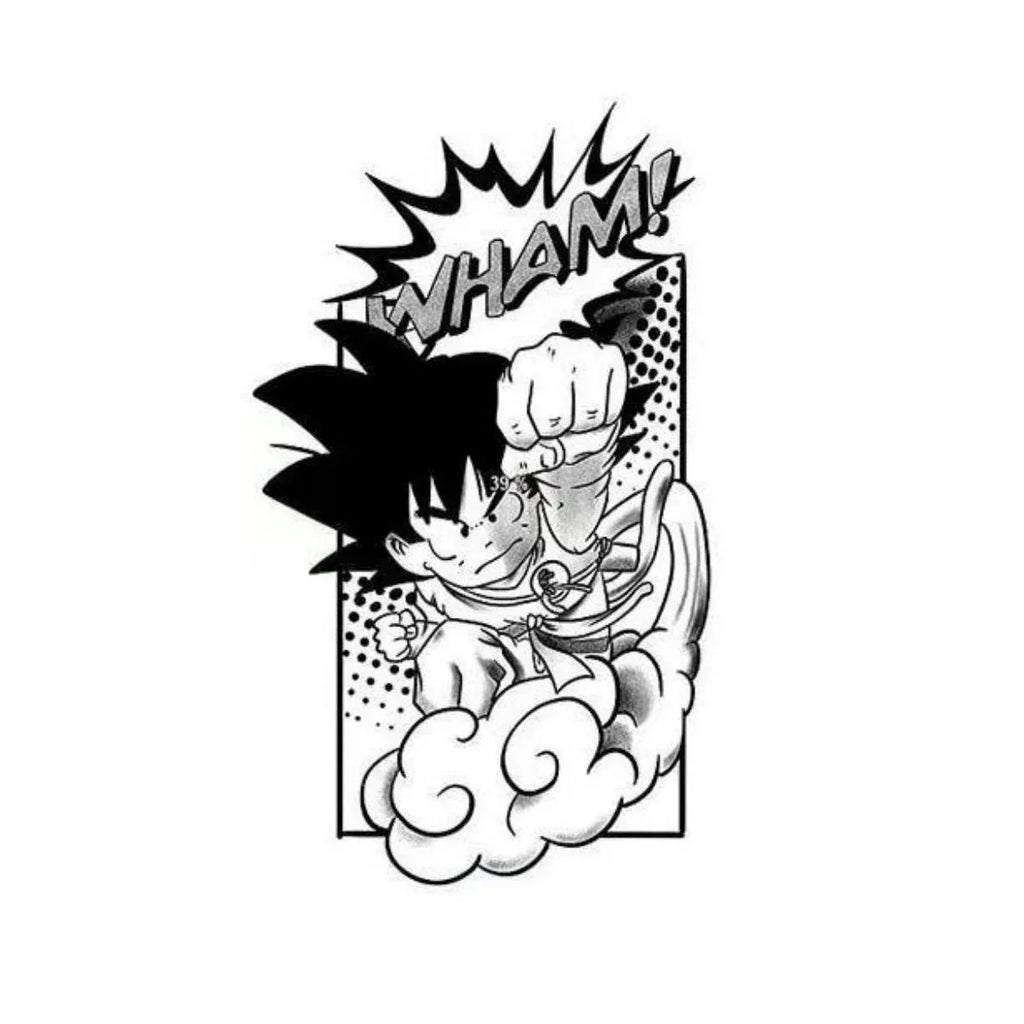 Les autocollants de tatouage semi-permanent au jus herbacé Son Goku sont durables et imperméables