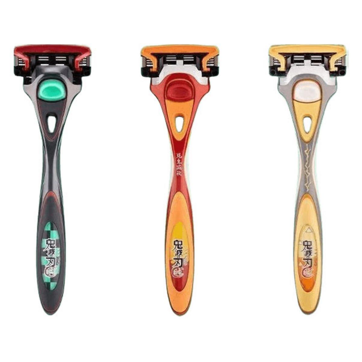 Demon Slayer Tanjiro Zenitsu Schick Hydro 5 Premium Razor, Anime 5‑Layer Manual Shaving Razor for Men