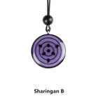 Ensemble de pendentifs collier Sharingan en bois de santal naturel sculpté à la main