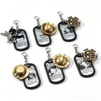 One Piece Anime Keychain Set - Braided Leather Wanted Poster Pendant Keychain