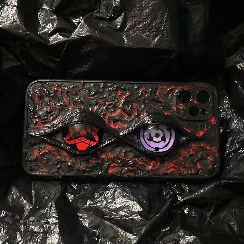 Coque de téléphone Sasuke Sharingan purement faite à la main, coque de téléphone en silicone anti-choc tendance Apple