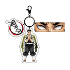Porte-clés en acrylique réfléchissant Demon Slayer, lot de 3 pièces, accessoires de sac à main Anime