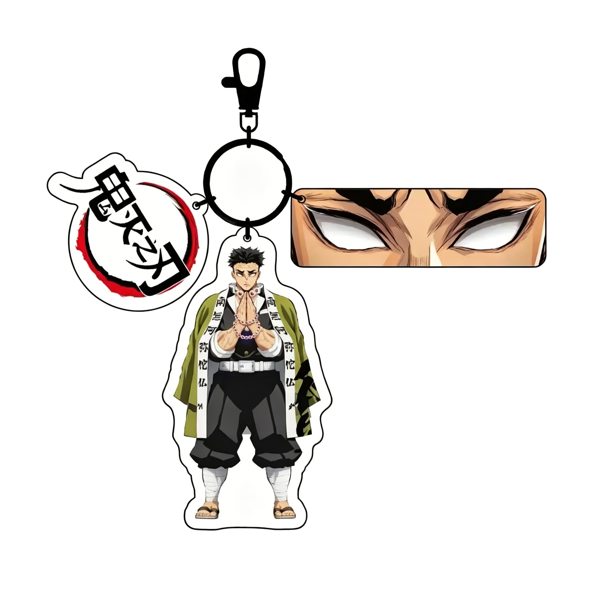 Demon Slayer Reflective Eye Acrylic Keychain Set, 3PCS Anime Bag Charm Accessories