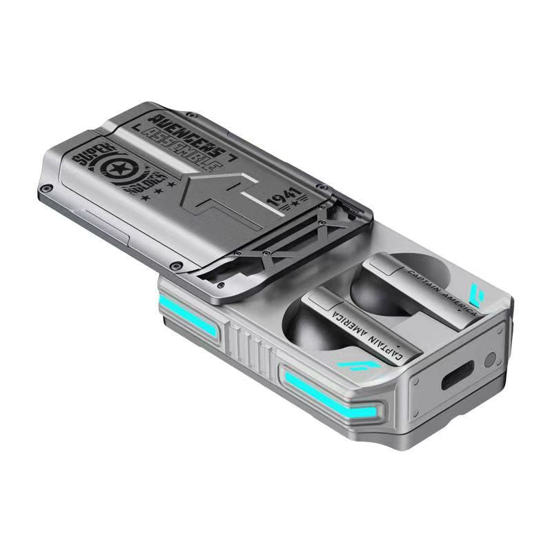 Marvel Iron Man Captain America Wireless Earbuds, Marvel TWS Bluetooth 5.3 Headphones with Slide Case