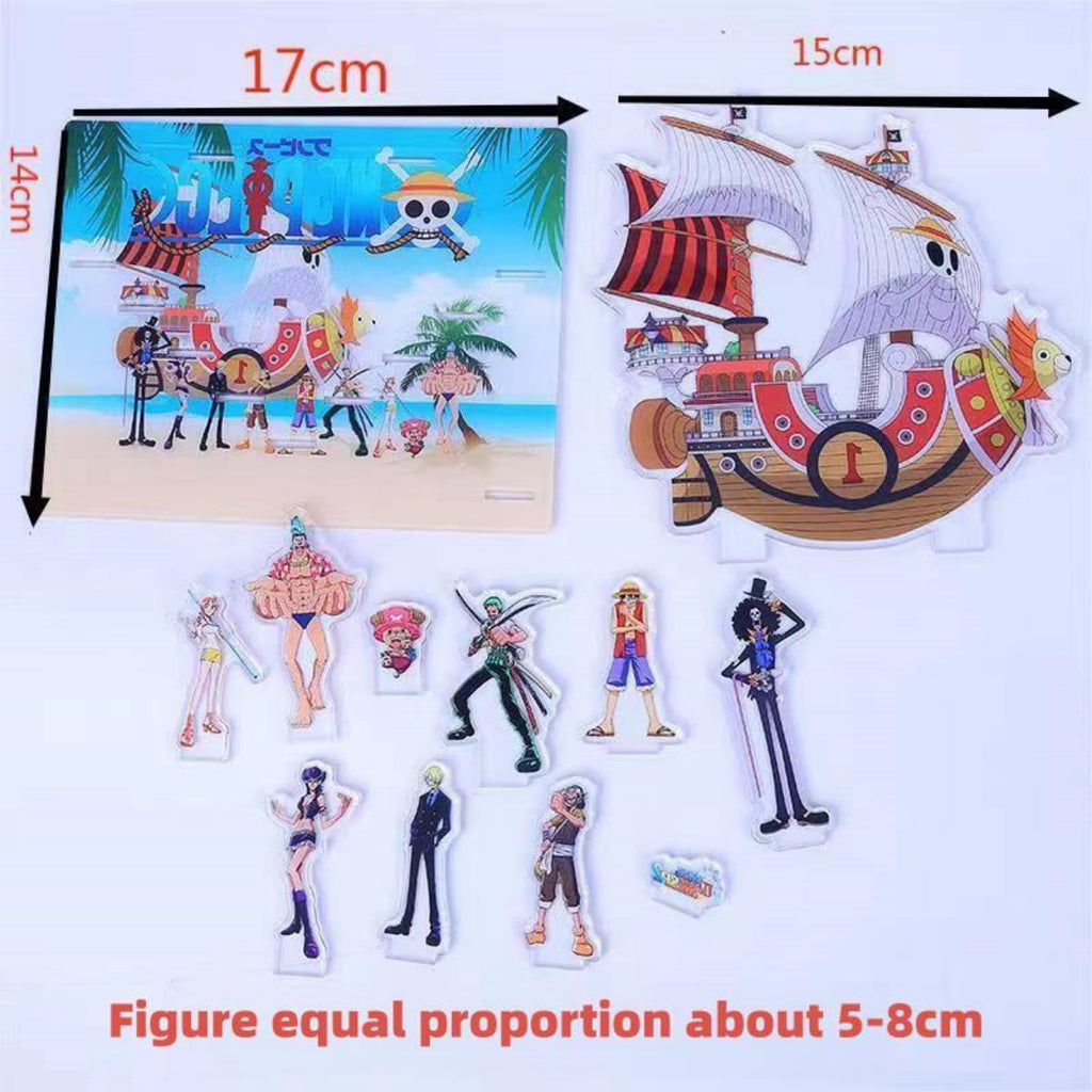 Décoration figurine acrylique sur socle Luffy, les pirates au chapeau de paille