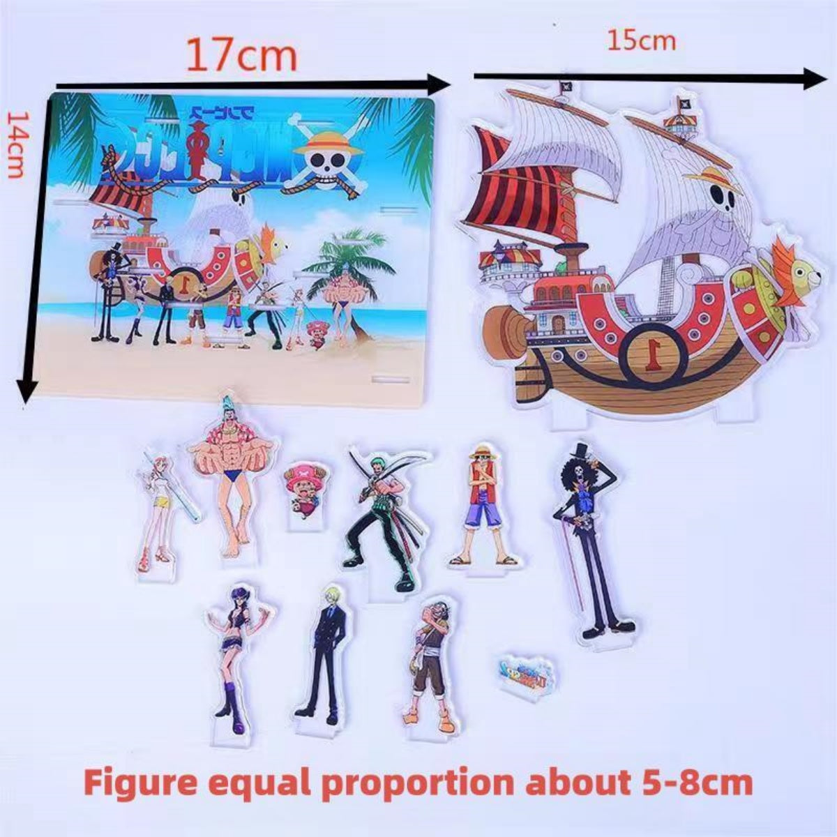 Décoration figurine acrylique sur socle Luffy, les pirates au chapeau de paille