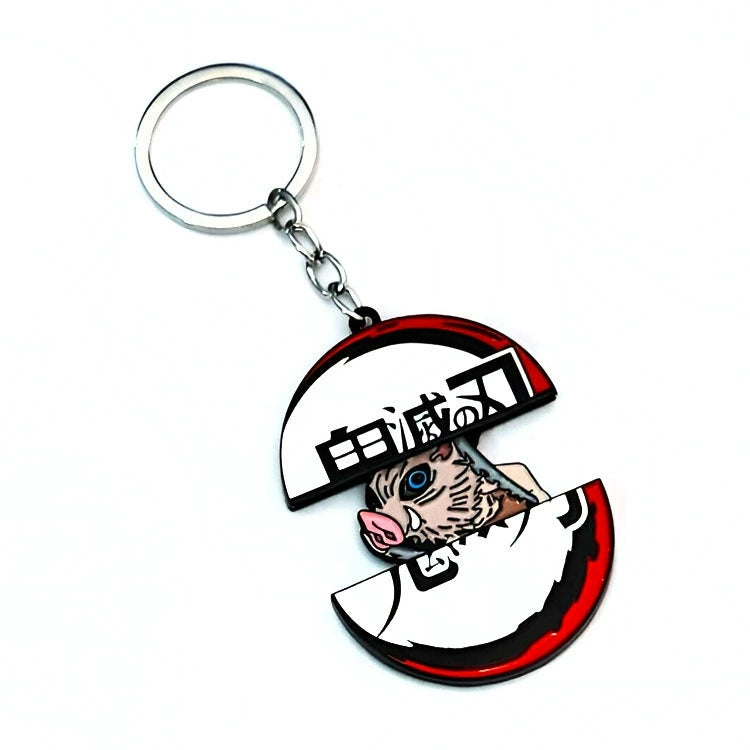 Demon Slayer Tanjiro Nezuko Pull‑Out Keychain, Cute Retractable Split Design Anime Character Metal Key Ring